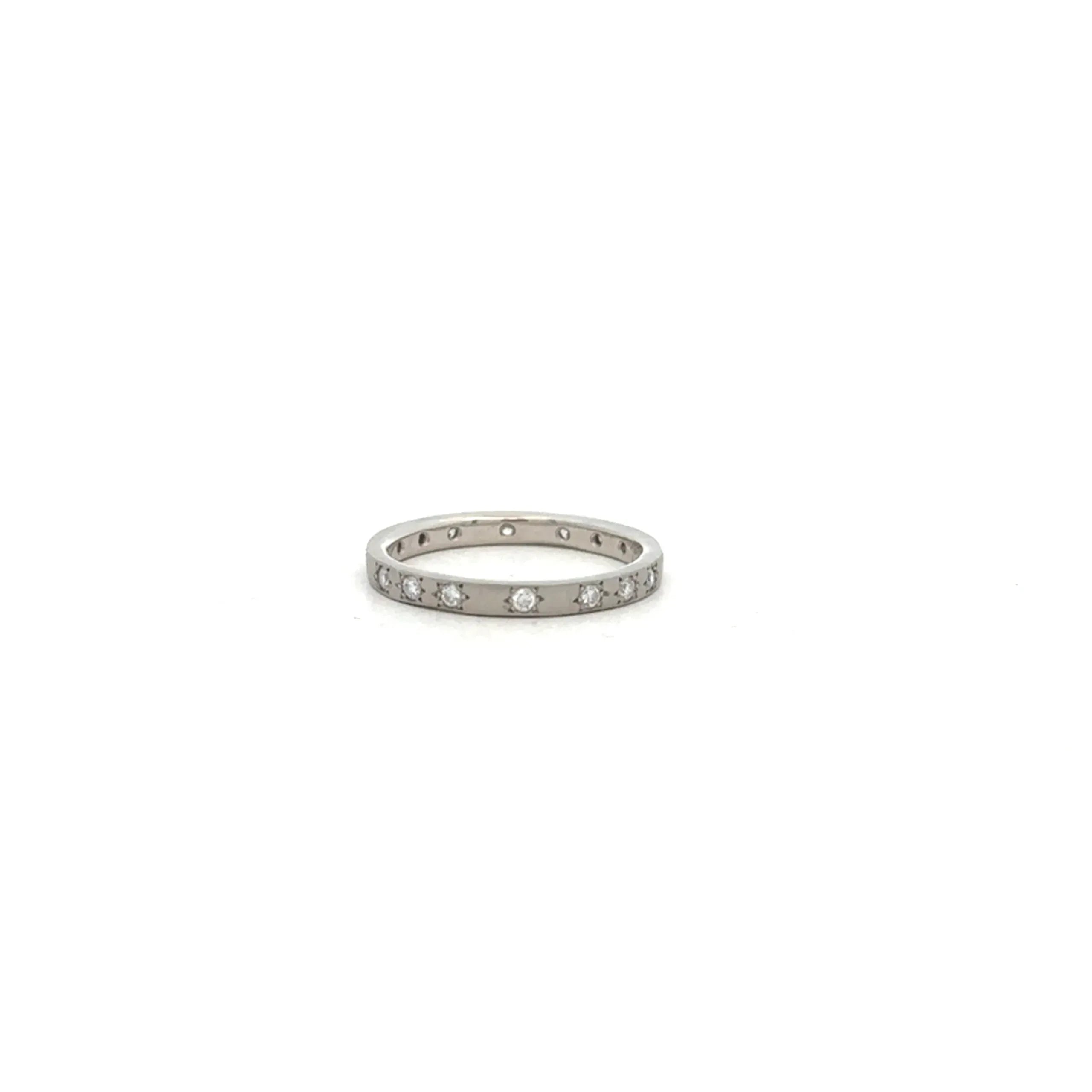 Thin Platinum and Diamond Band