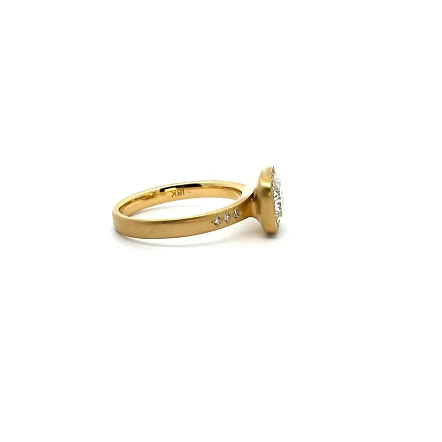 Yellow Gold and Diamond Halo Ring