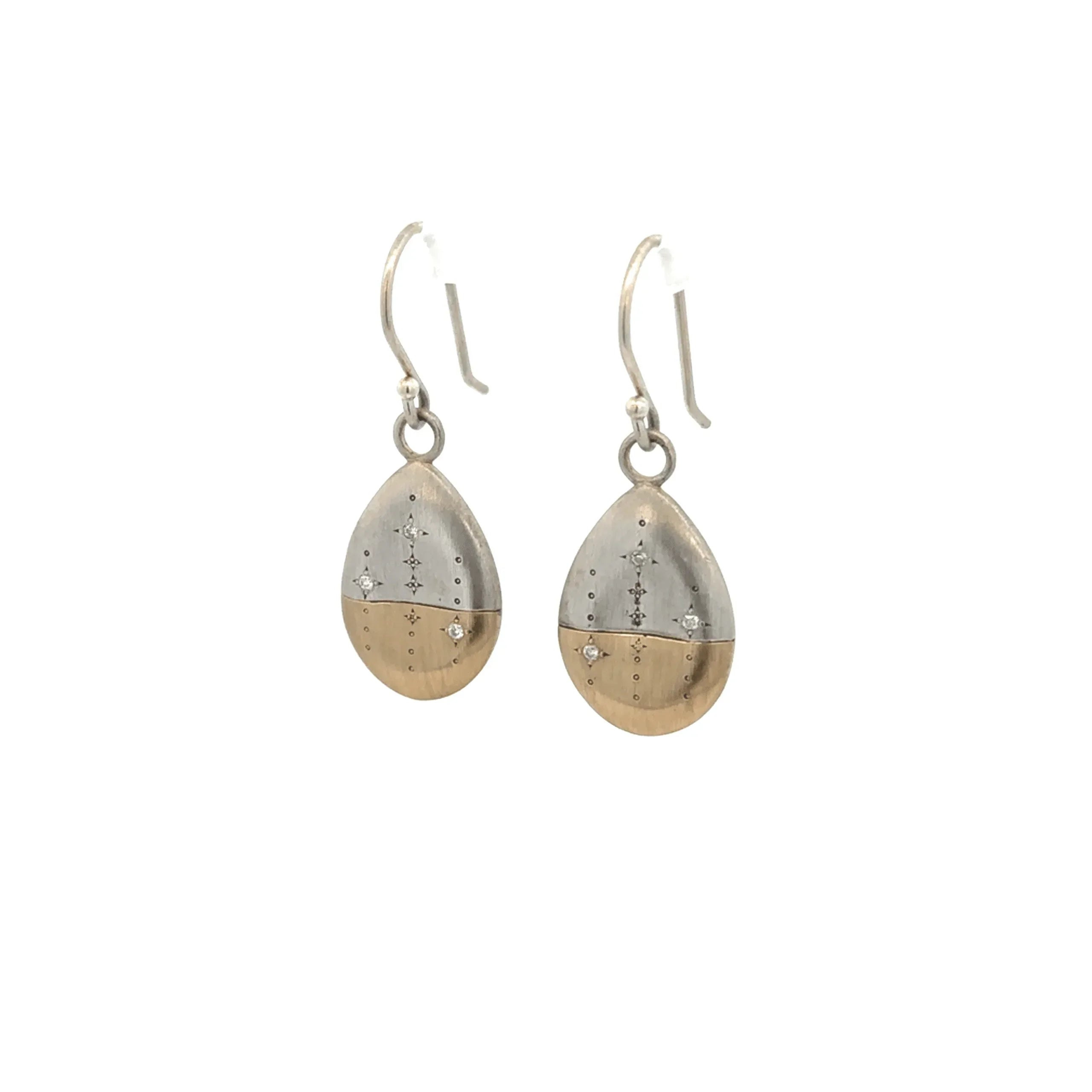 Gold and Sterling Horizon Earrings