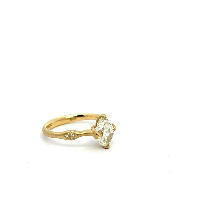 Yellow Gold 'Rosebud' Oval Solitaire