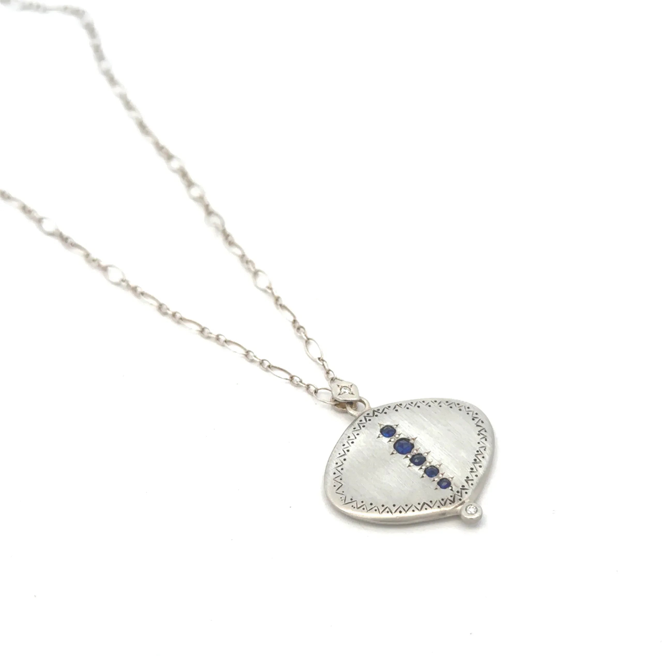 Sterling and Sapphire Rain Pendant