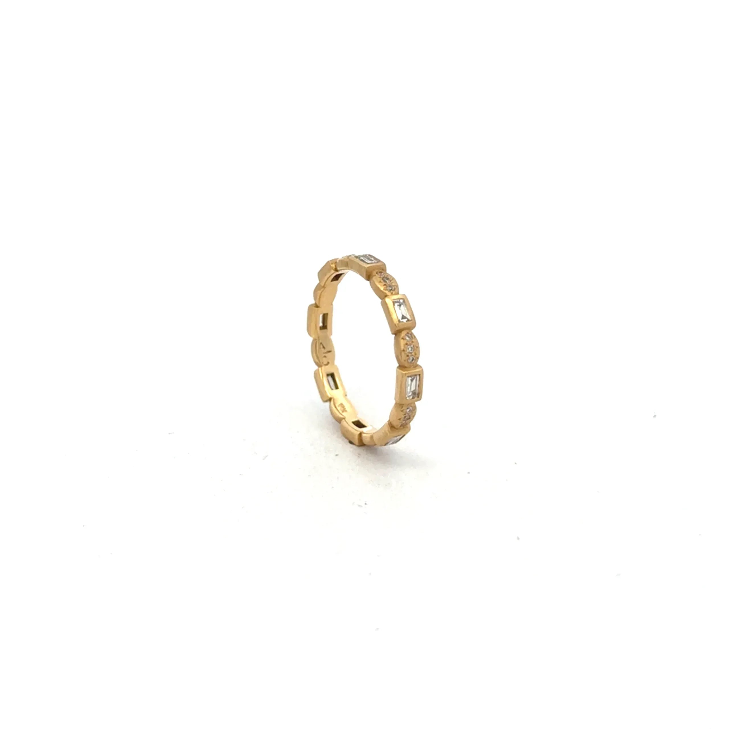 Yellow Gold and Diamond Baguette Band
