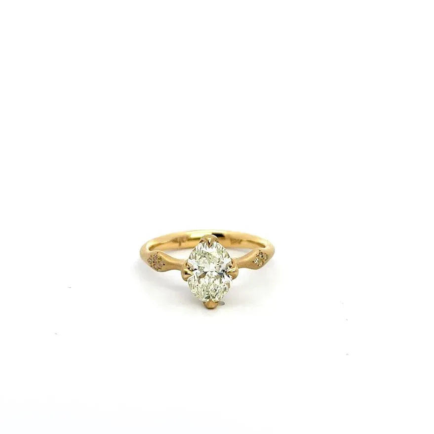 Yellow Gold 'Rosebud' Oval Solitaire