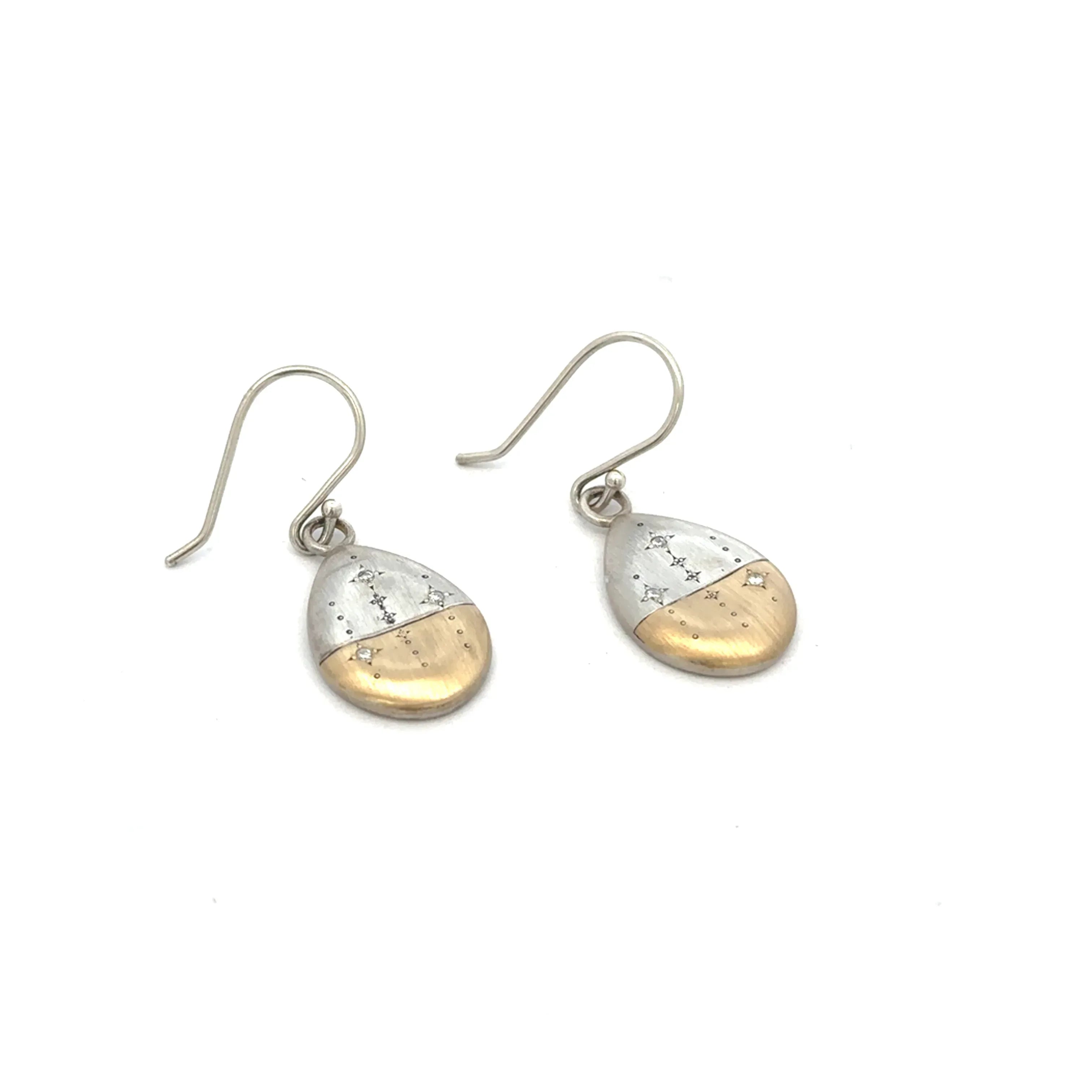 Gold and Sterling Horizon Earrings