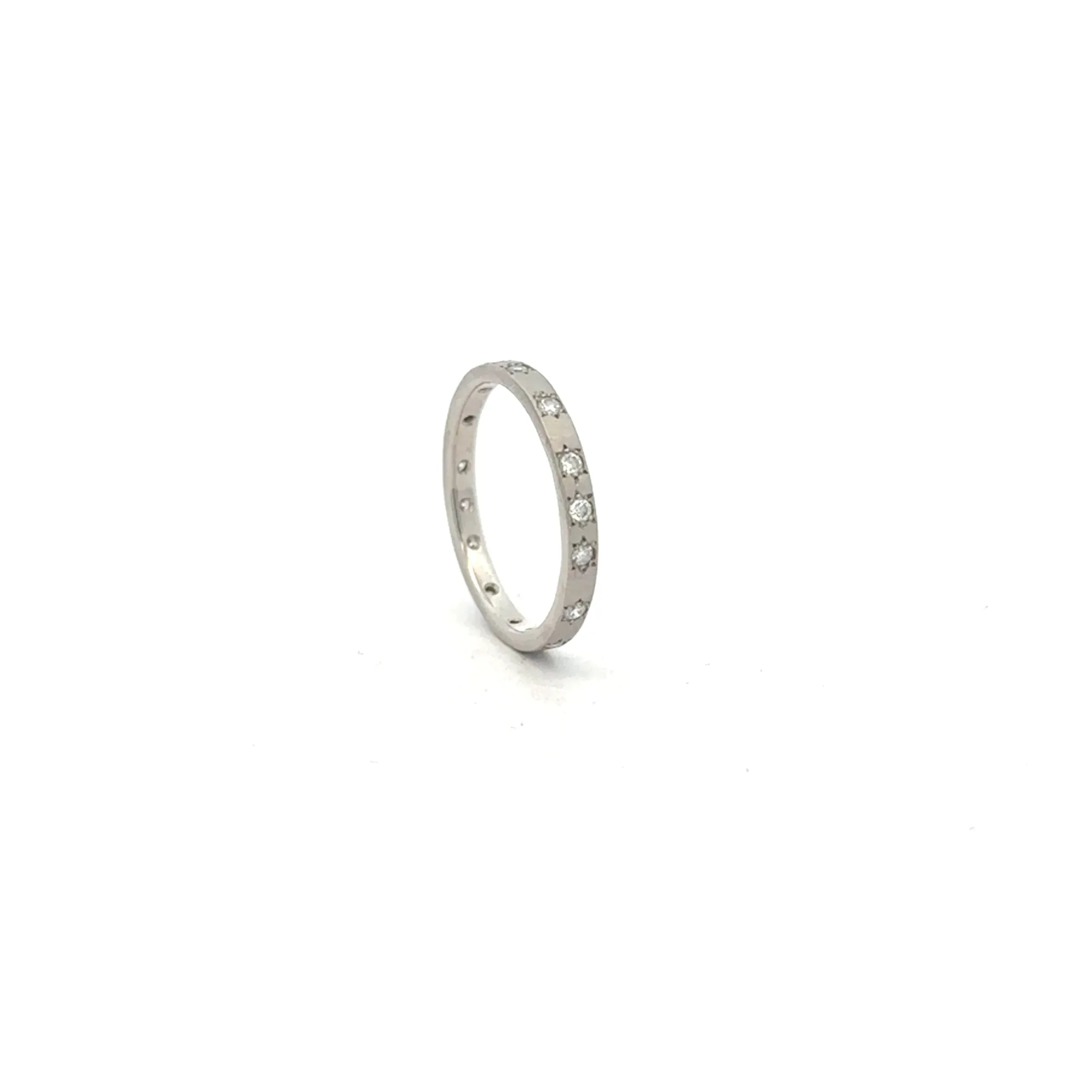 Thin Platinum and Diamond Band