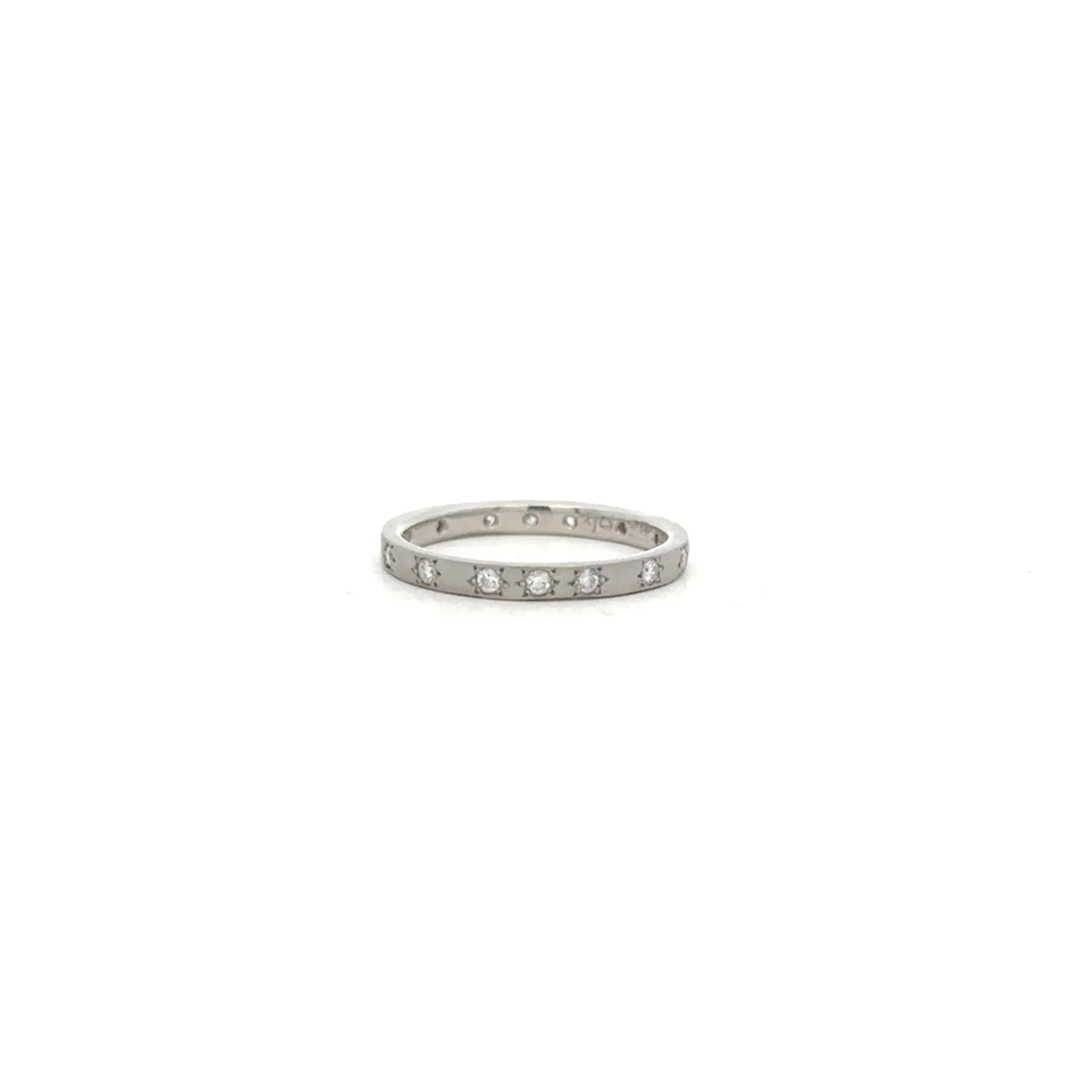 Thin Platinum and Diamond Band