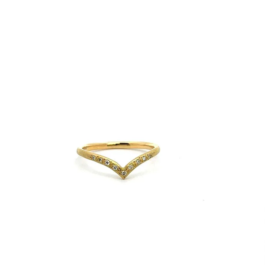 Yellow Gold and Diamond Contour Band