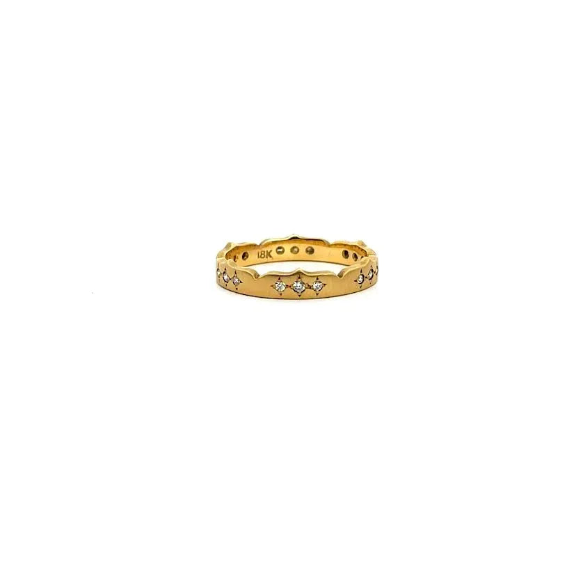 Yellow Gold and Diamond Crown Ring