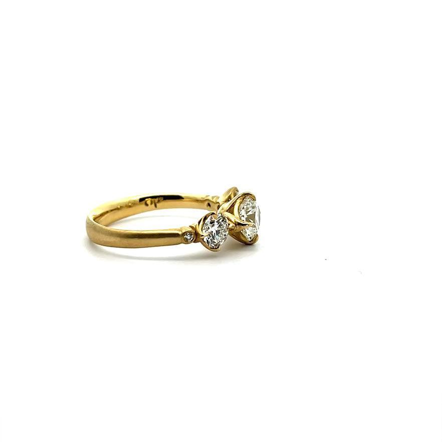 Yellow Gold Three Diamond Ring