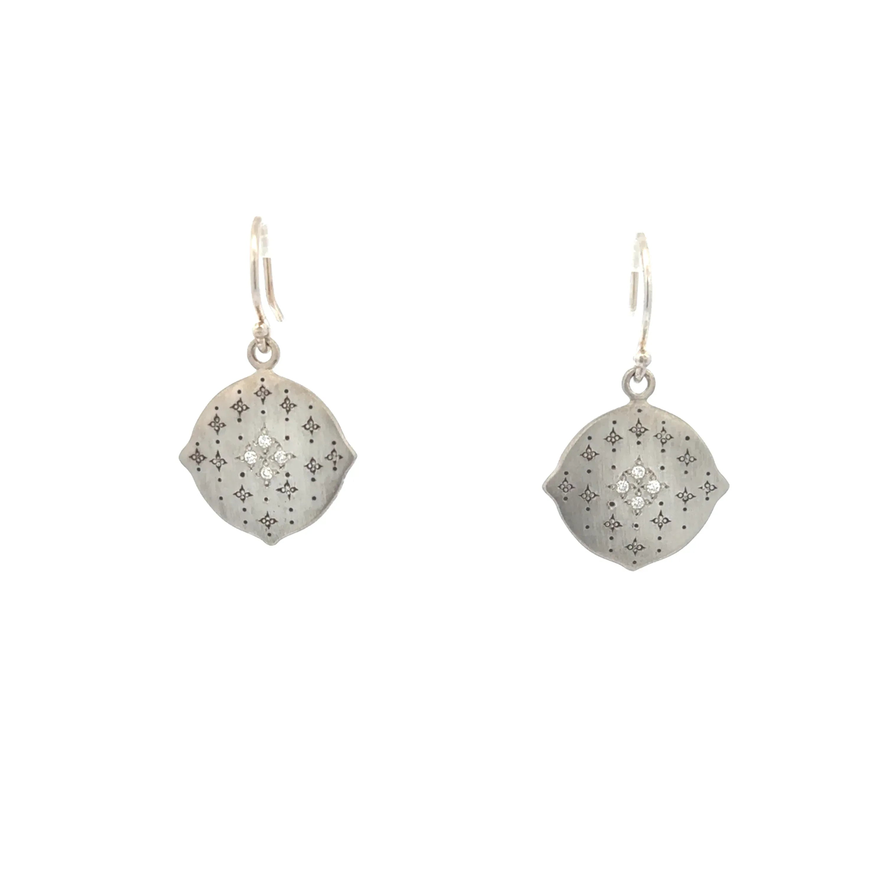 Sterling silver and Diamond Sky Earrings