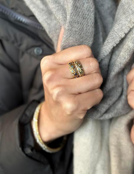 Blue Sapphire and Diamond Candy Ring