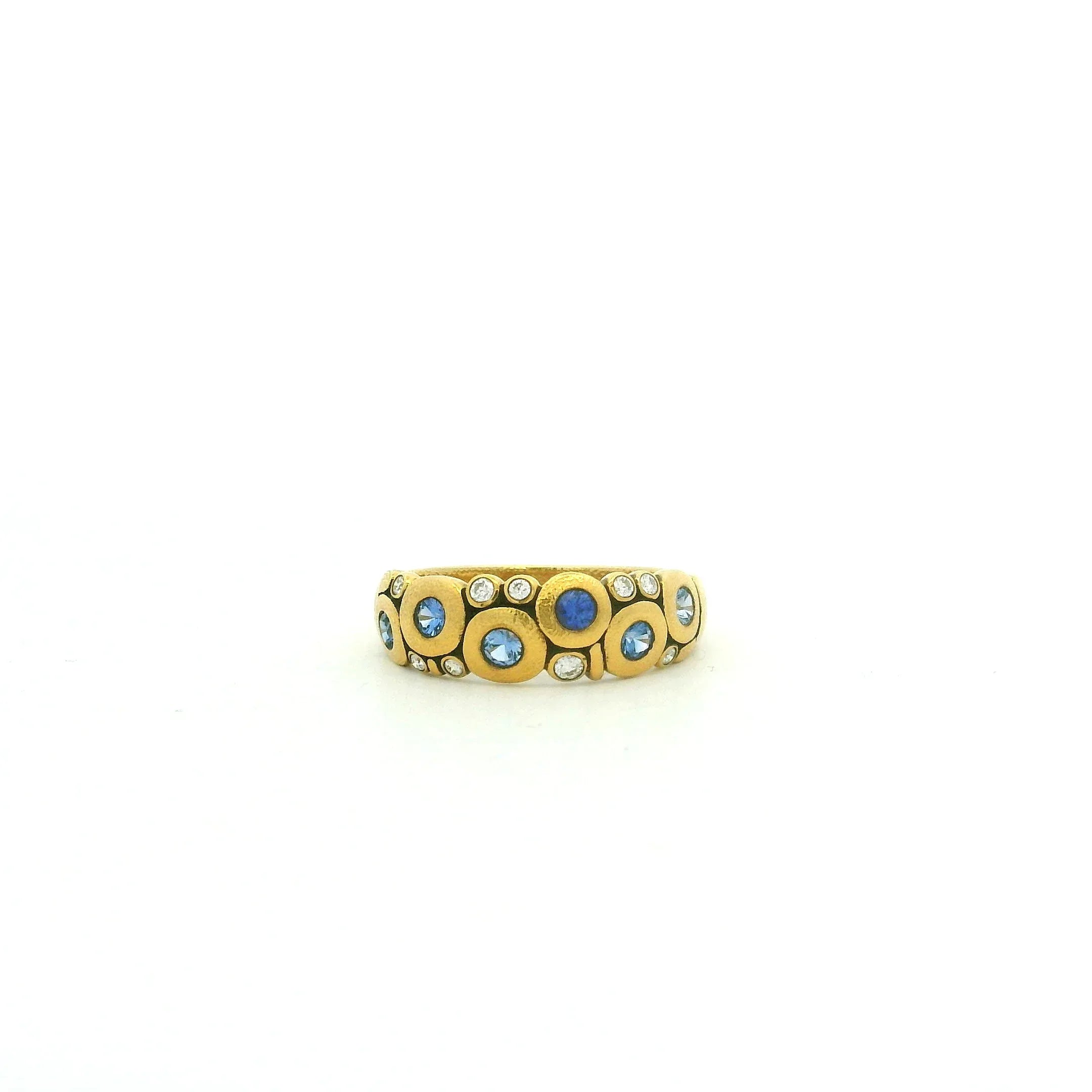 Blue Sapphire and Diamond Candy Ring