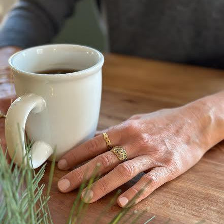 Yellow Gold Lotus Ring