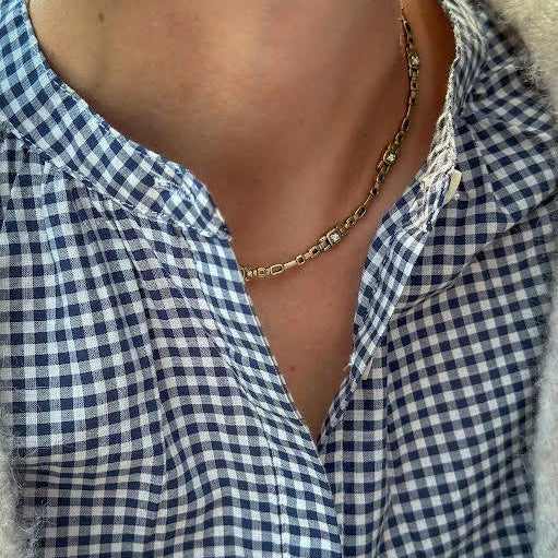 Yellow Gold and Diamond Path Necklace