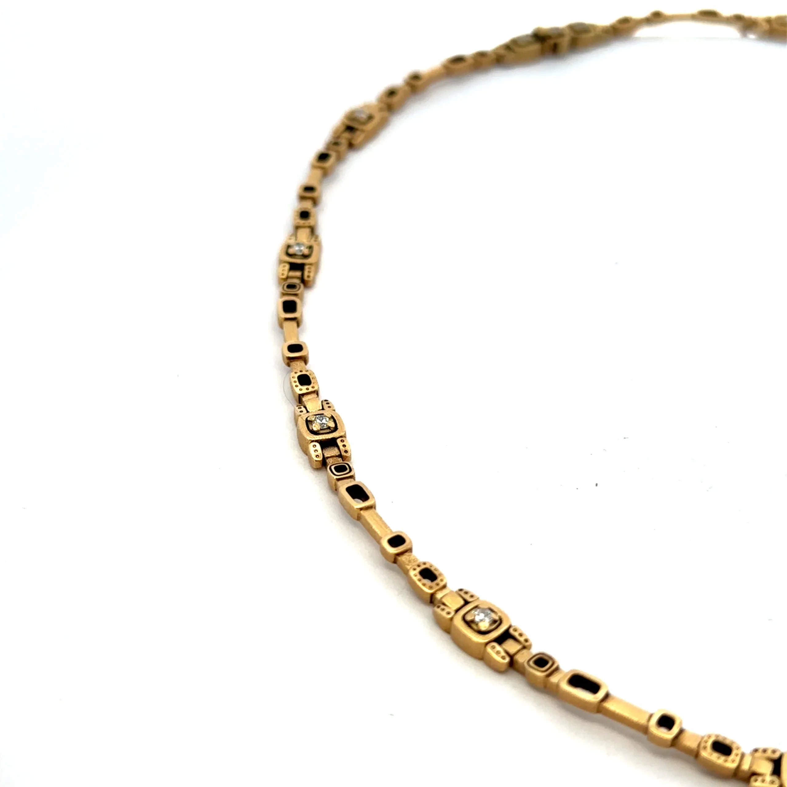 Yellow Gold and Diamond Path Necklace