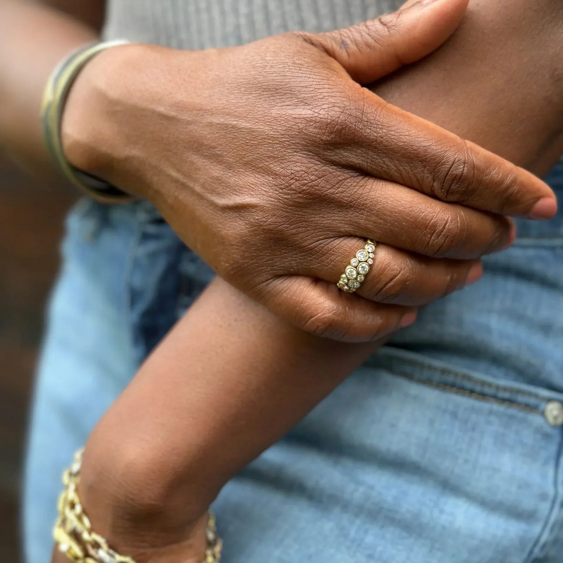 Gold and Diamond Dome Band