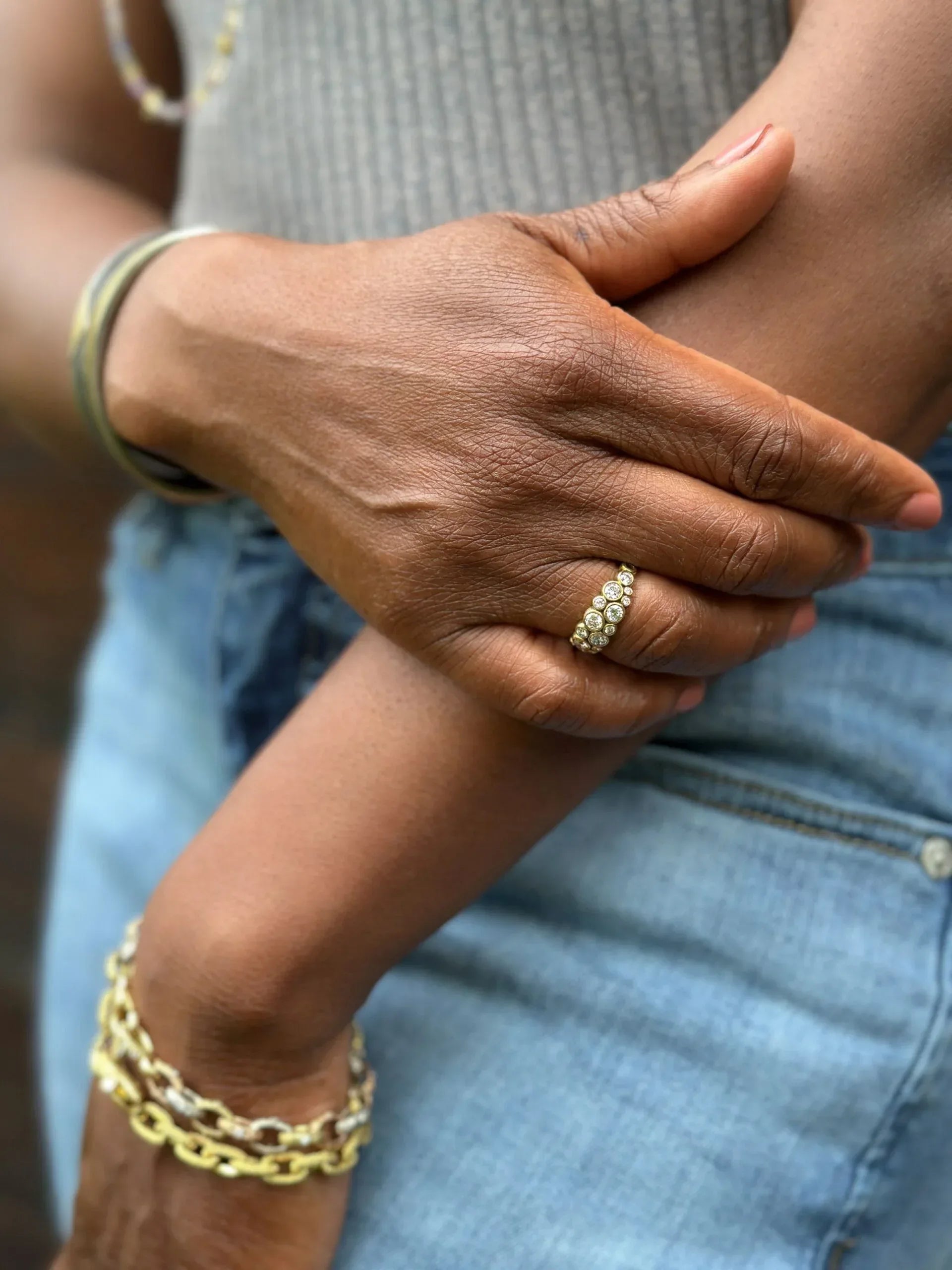 Gold and Diamond Dome Band