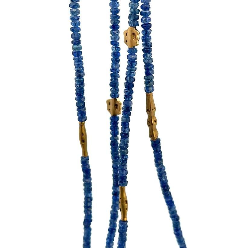 18 karat Yellow Gold and Sapphire Flora Necklace