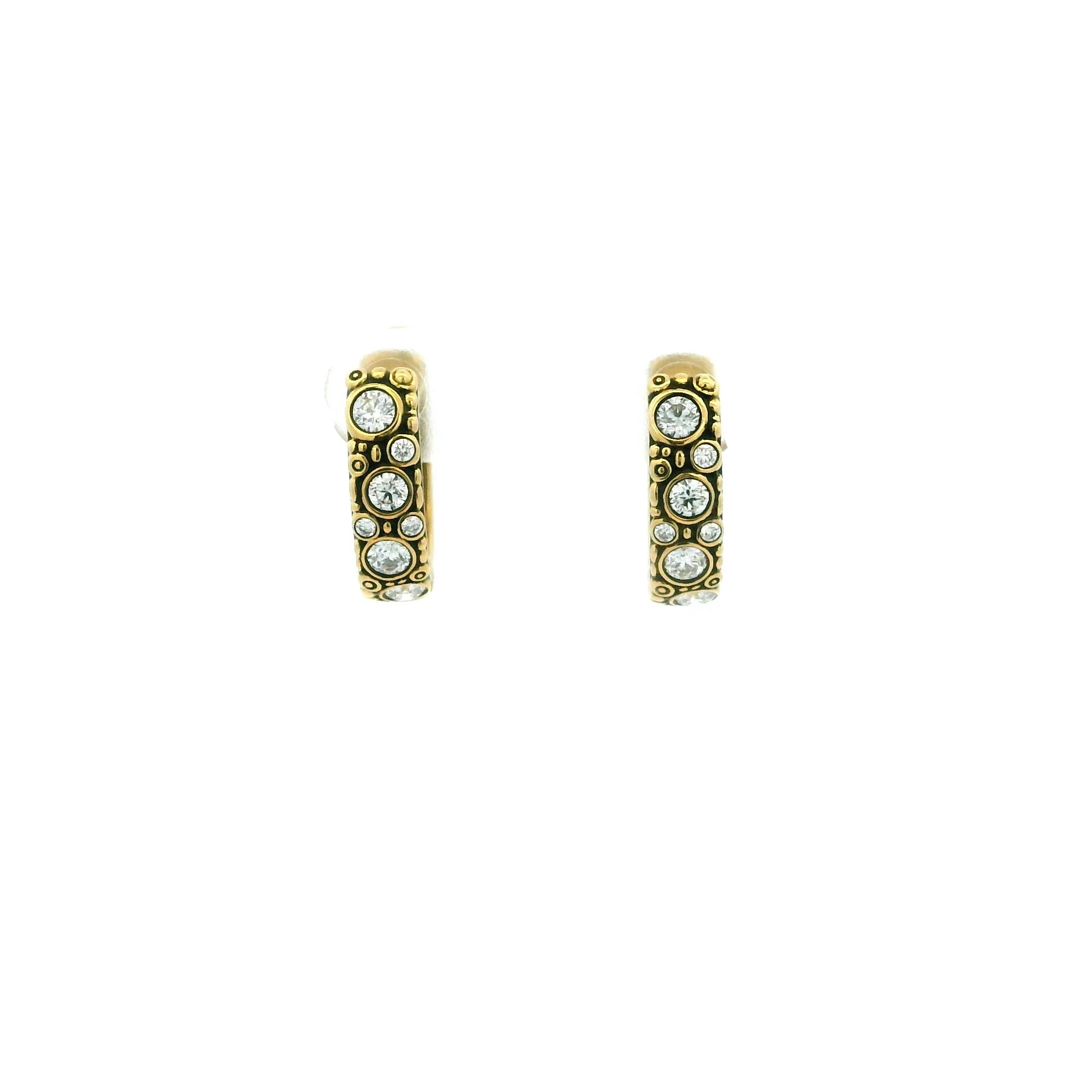 Oval Diamond Huggie Earrings