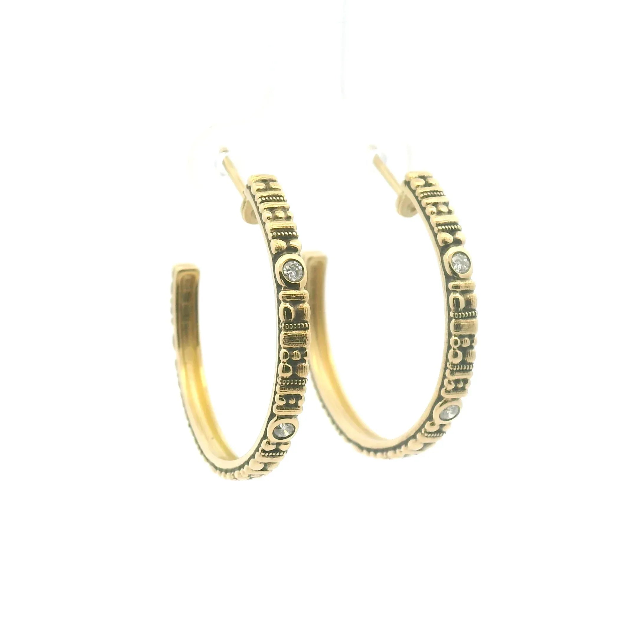 Yellow Gold "Seashore" Hoops