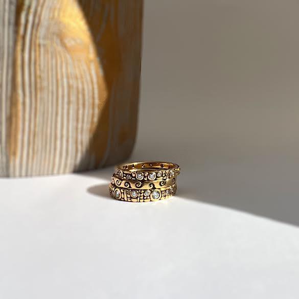 18K and Diamond " Mini 62" Thin Band