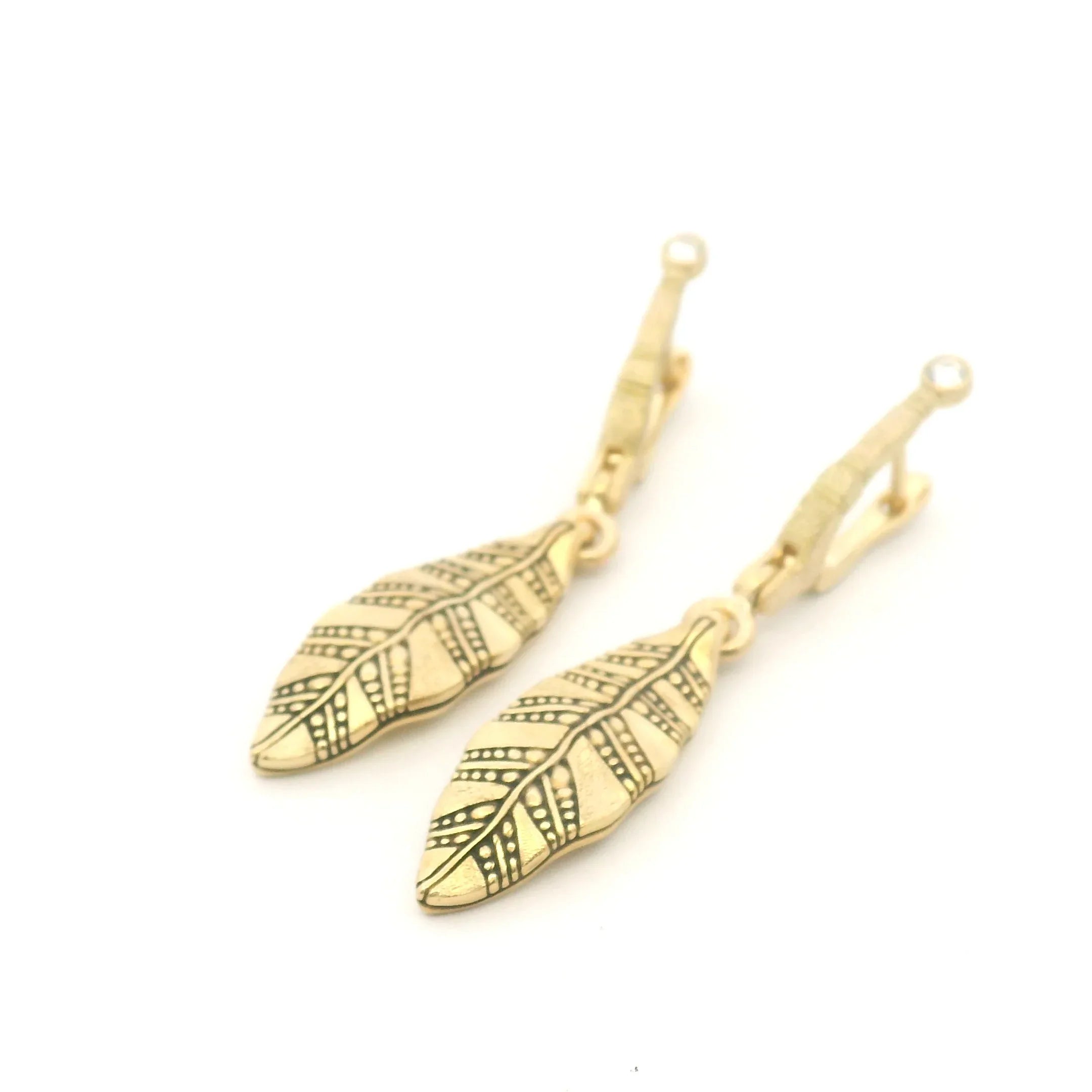 Yellow Gold "Leaf 2" Earrings
