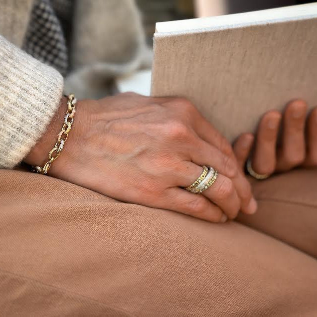 18K and Diamond " Mini 62" Thin Band