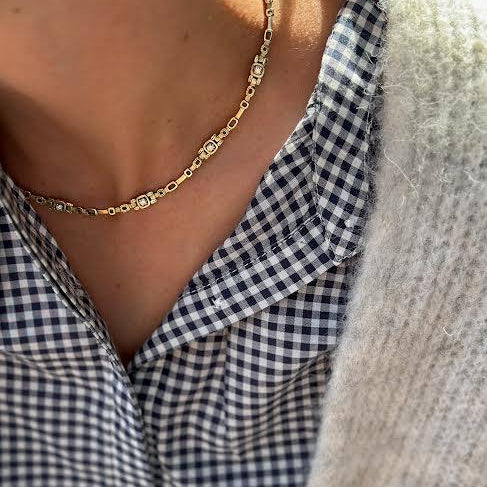 Yellow Gold and Diamond Path Necklace