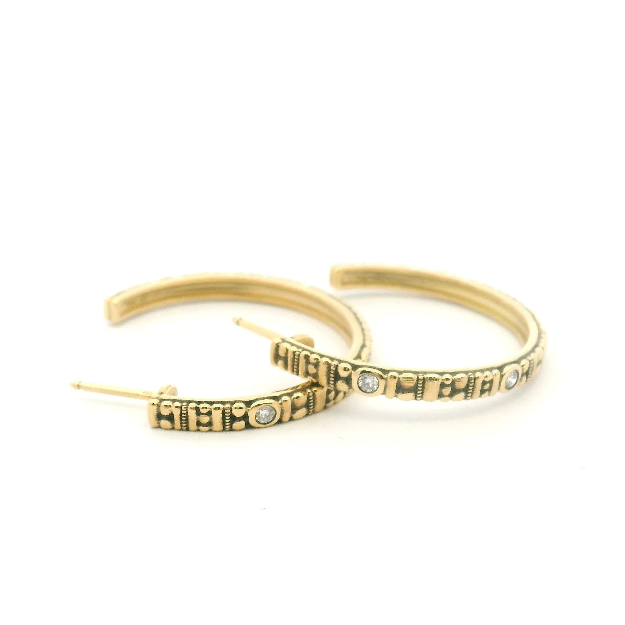 Yellow Gold "Seashore" Hoops