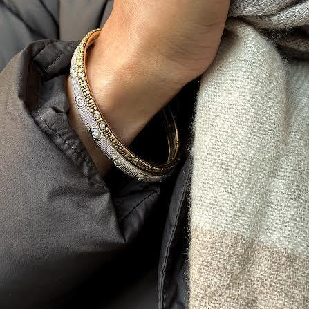 Platinum and Diamond Bangle Bracelet