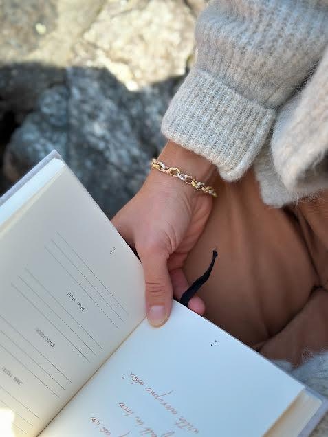 Yellow gold, Rose gold and Platinum Diamond Link Bracelet