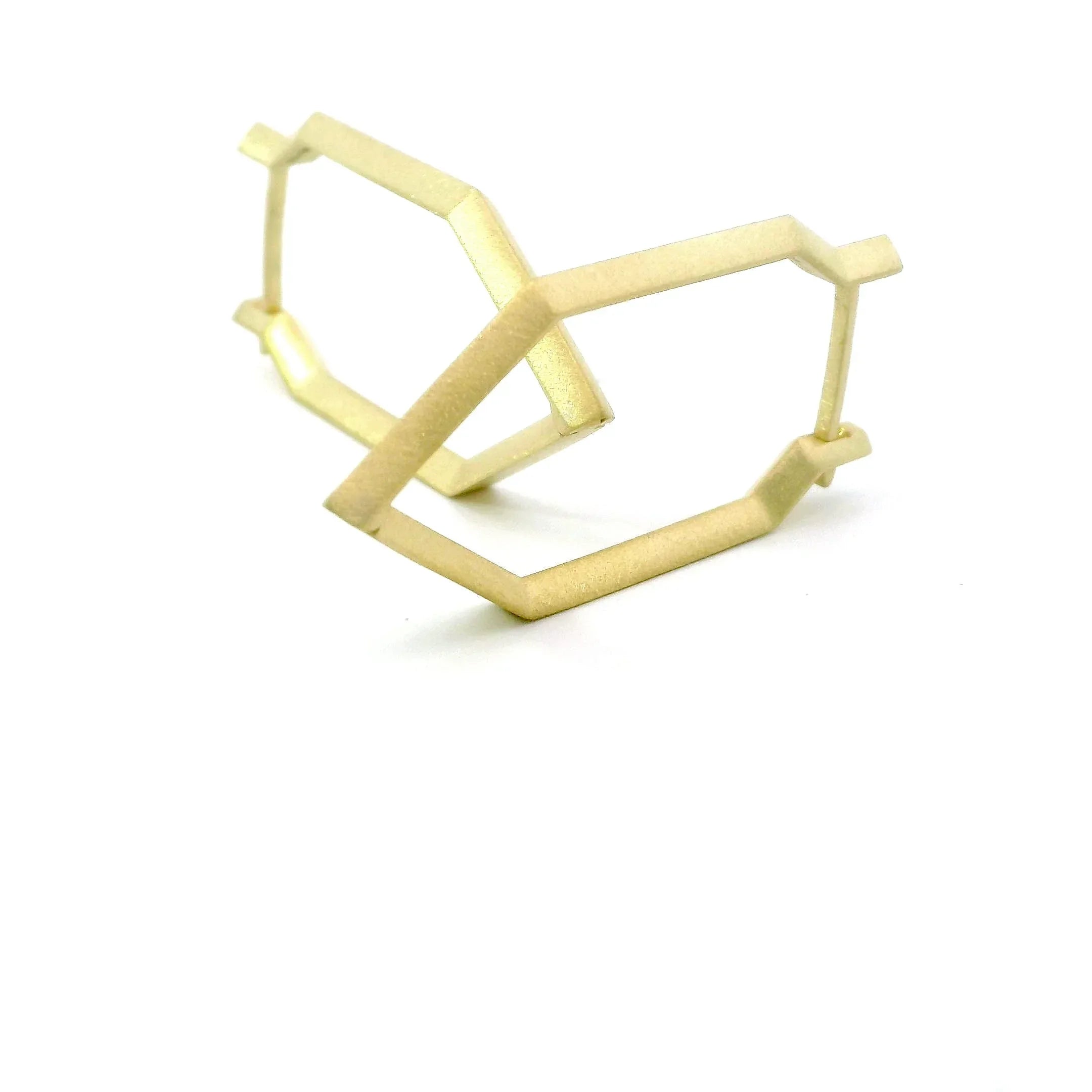 Gold Knife Edge 30mm Geometric Hoops