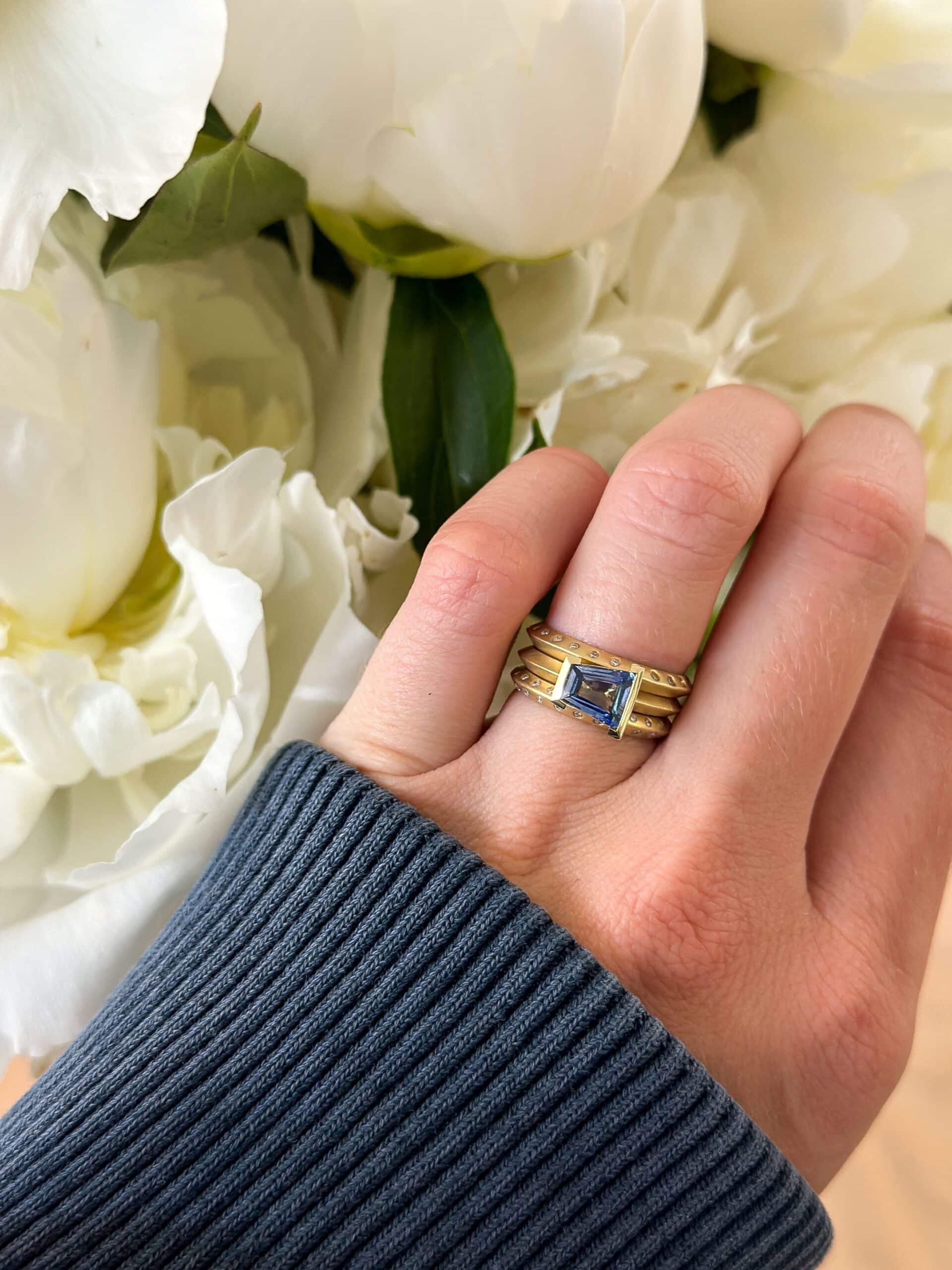 Knife Edge Diamond Eternity Band