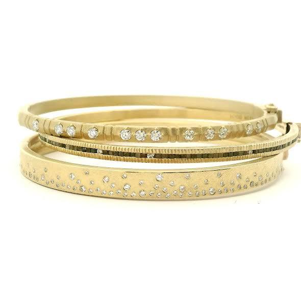 Diamond and 18 karat Yellow Gold Hinge Bracelet