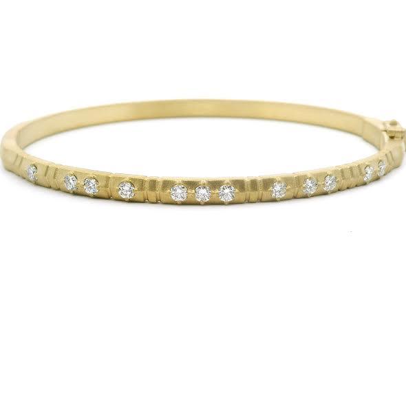 Diamond and 18 karat Yellow Gold Hinge Bracelet