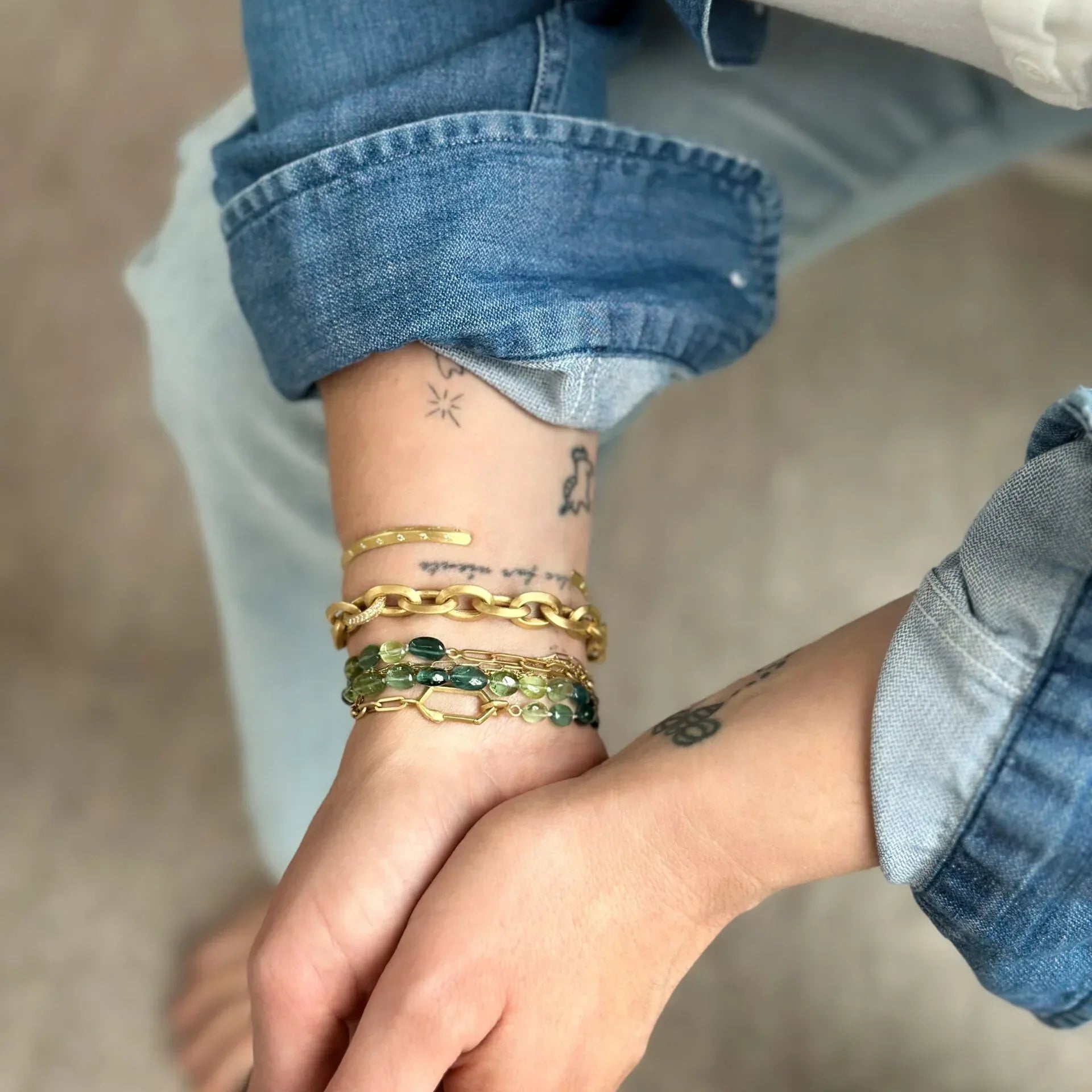 Yellow Gold and Diamond Oval Link Bracelet