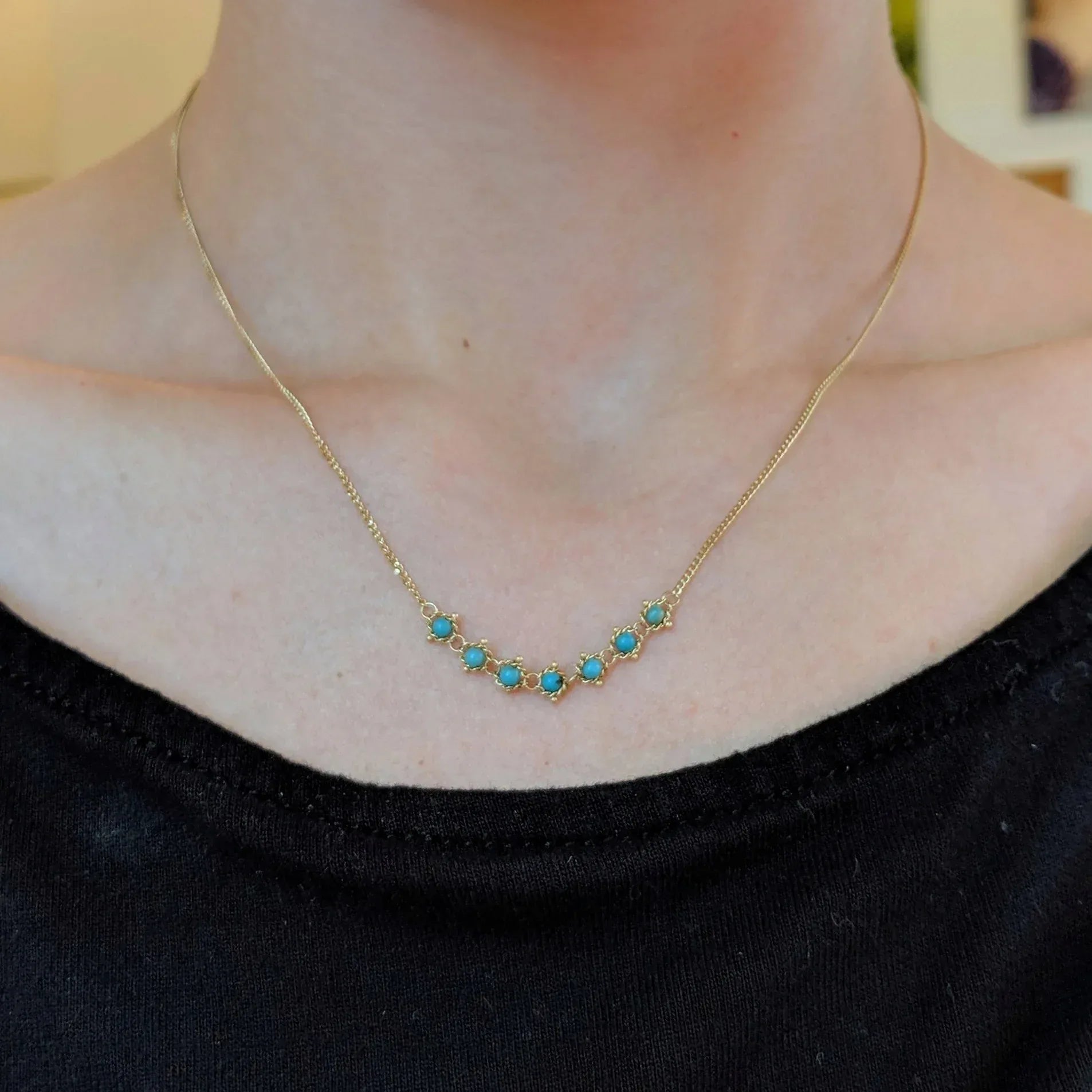 Turqoise Textile Necklace