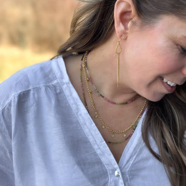 18k Knotted Pear Shape Earrings