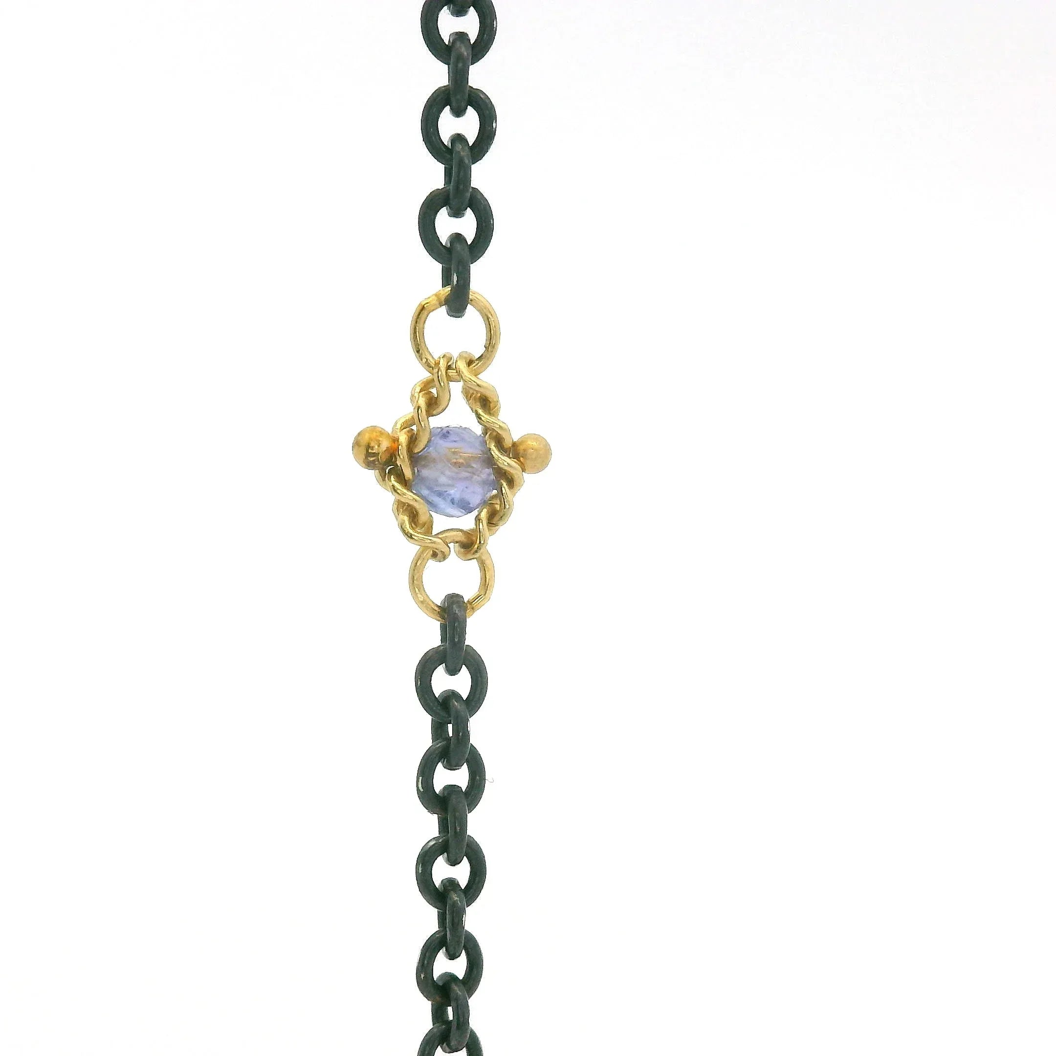 Oxidized Sterling Silvewr and Tanzanite Necklace