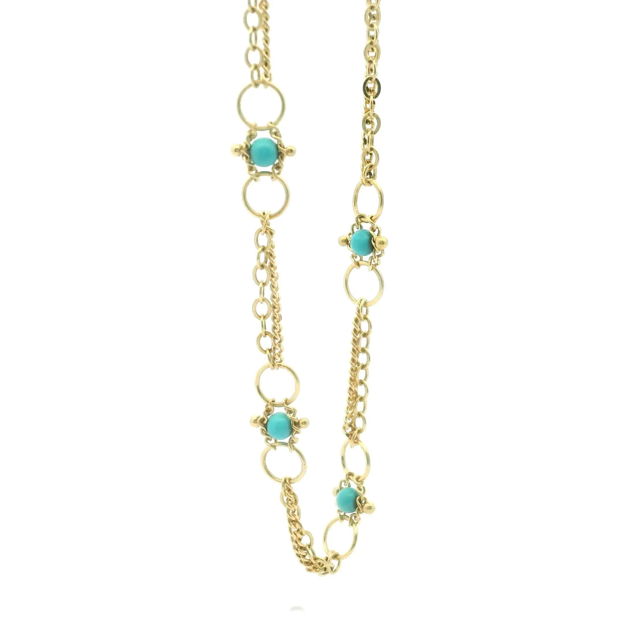 Yellow Gold and Turquoise Whisper Bracelet