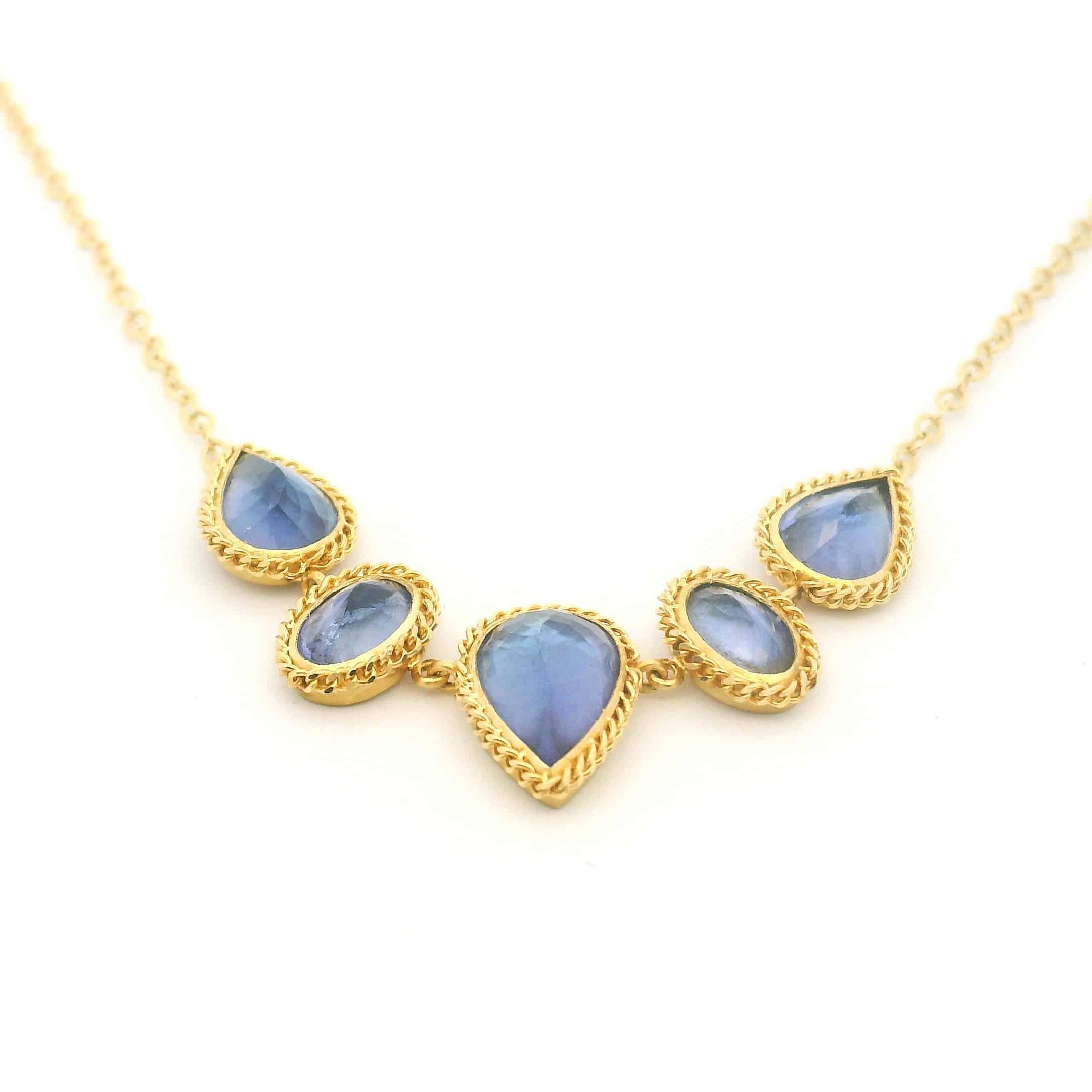 18 Karat Yellow Gold Tanzanite Necklace