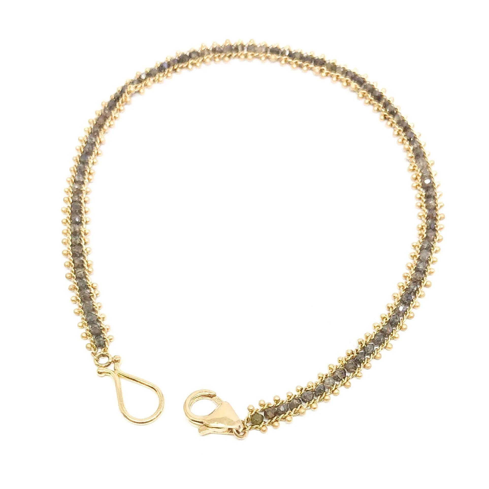 Champagne Diamond Textile Bracelet