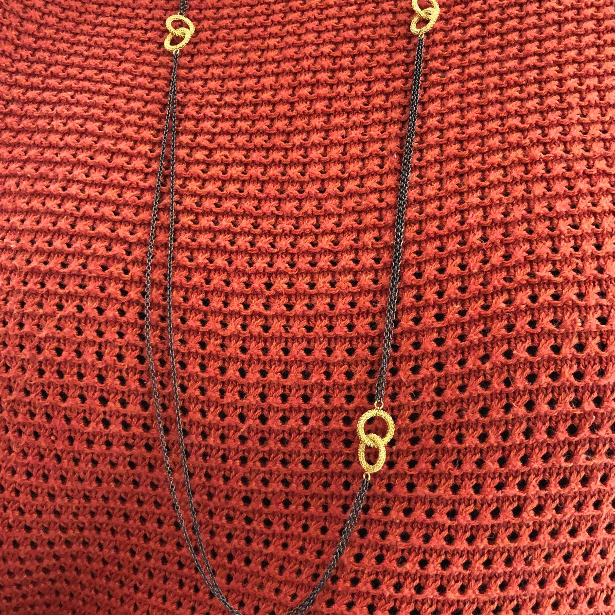 Mixed Metal Interlocking Circles Chain