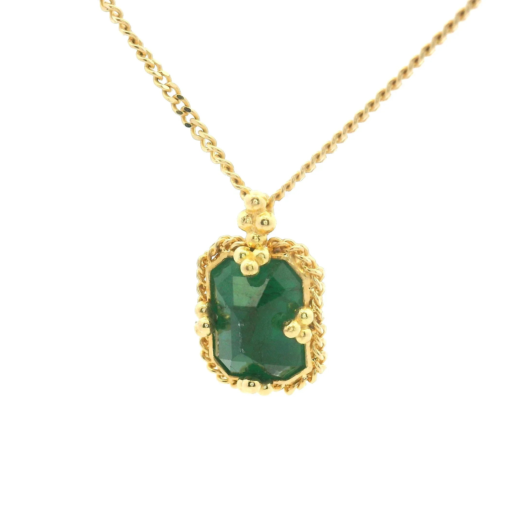 Yellow Gold Emerald Pendant