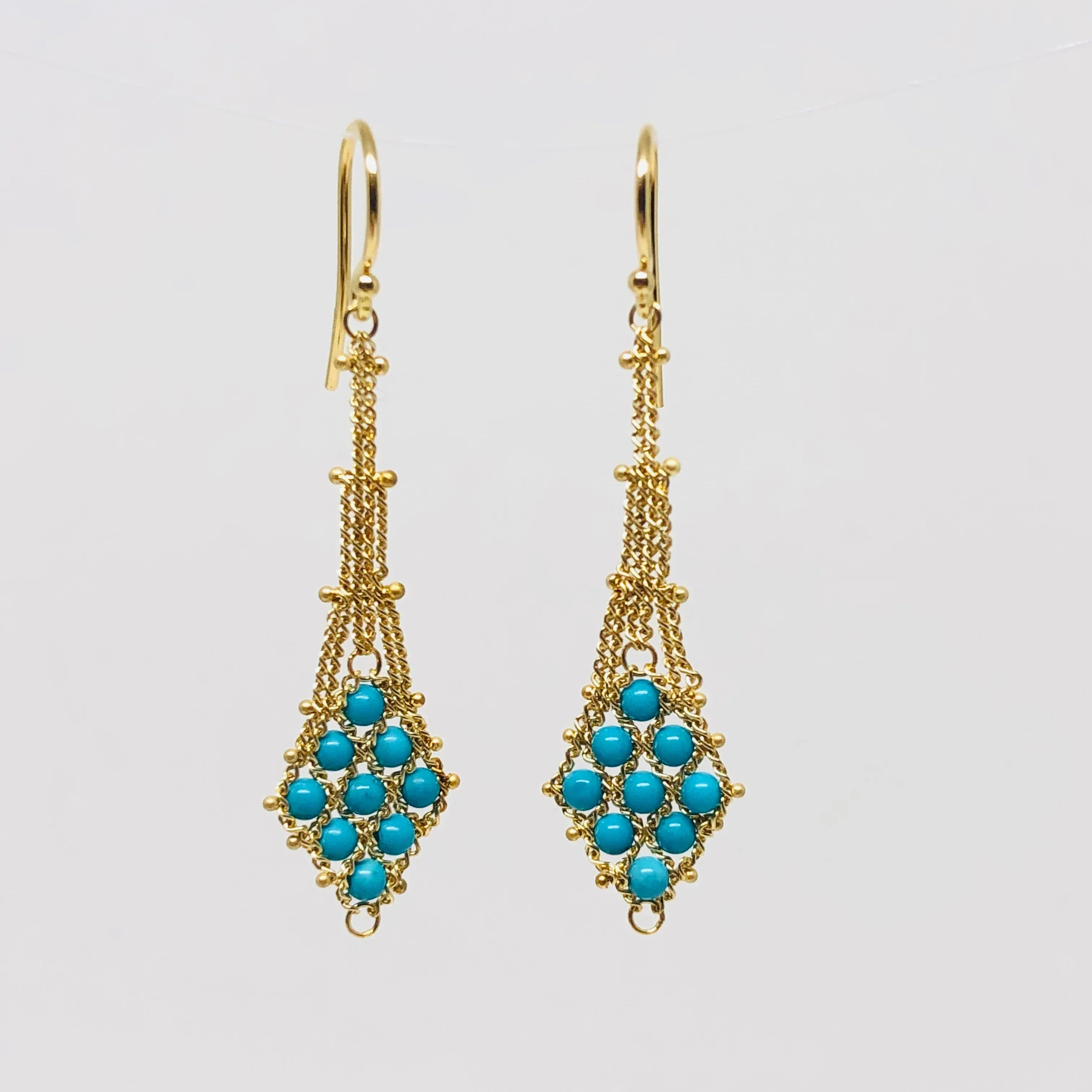Turquoise Kite Shaped Drop Earrings