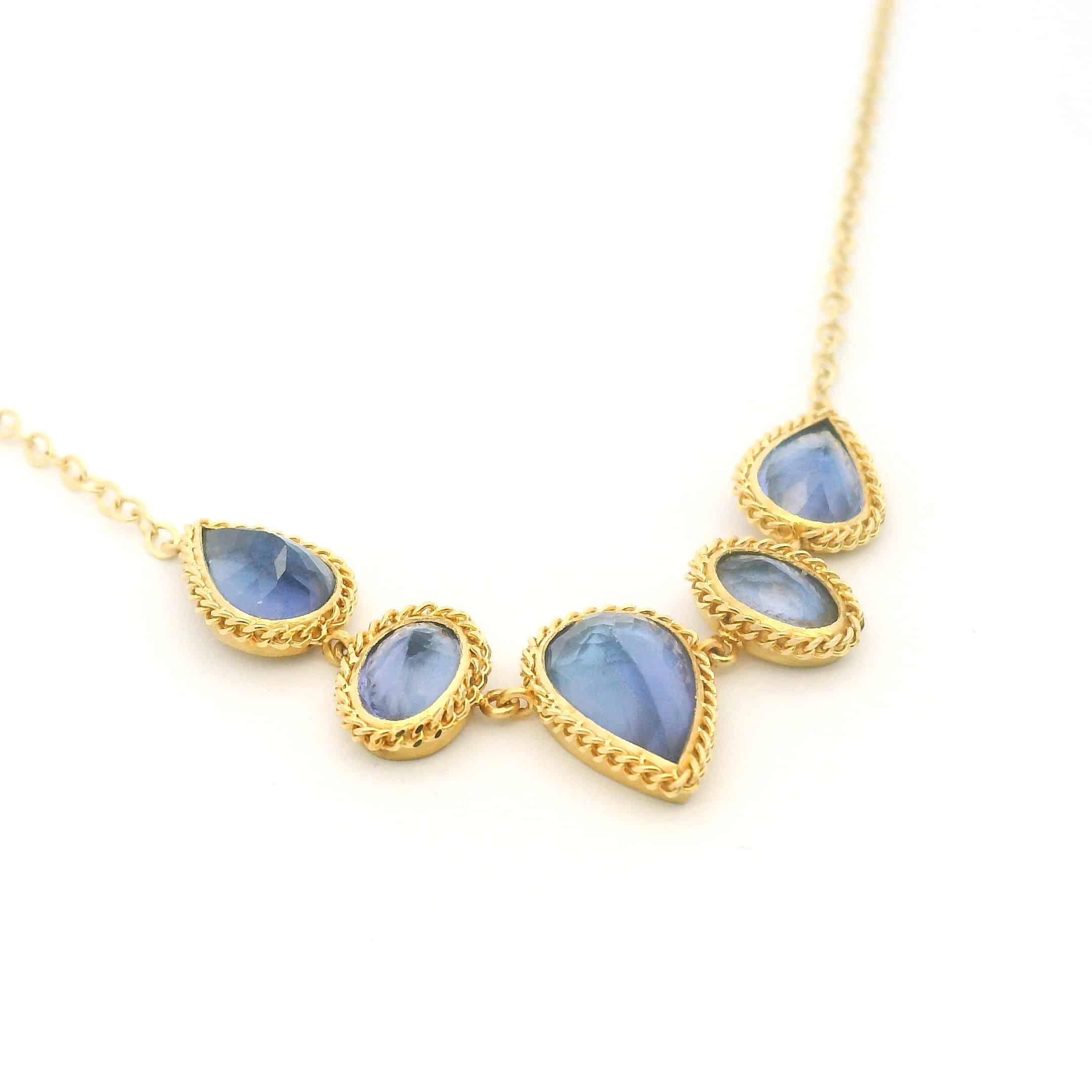 18 Karat Yellow Gold Tanzanite Necklace