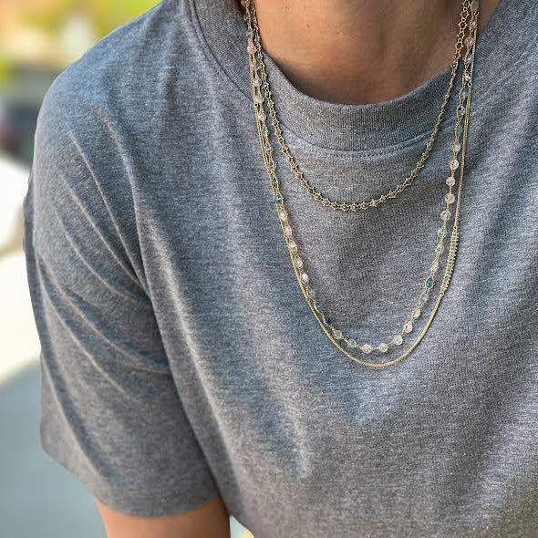 18 karat Yellow Gold and Silver Diamond Necklace