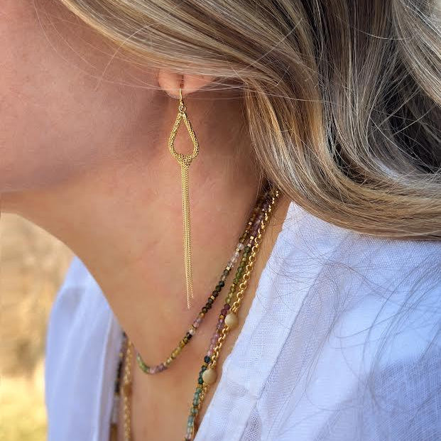 18k Knotted Pear Shape Earrings