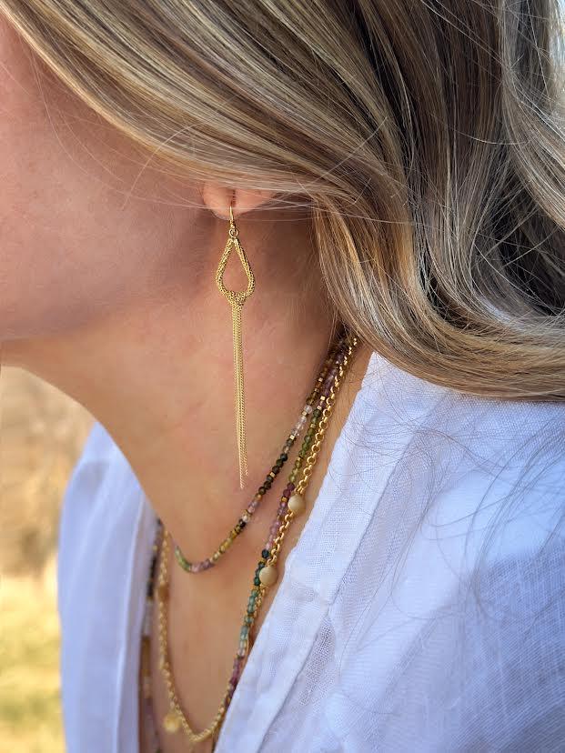 18k Knotted Pear Shape Earrings