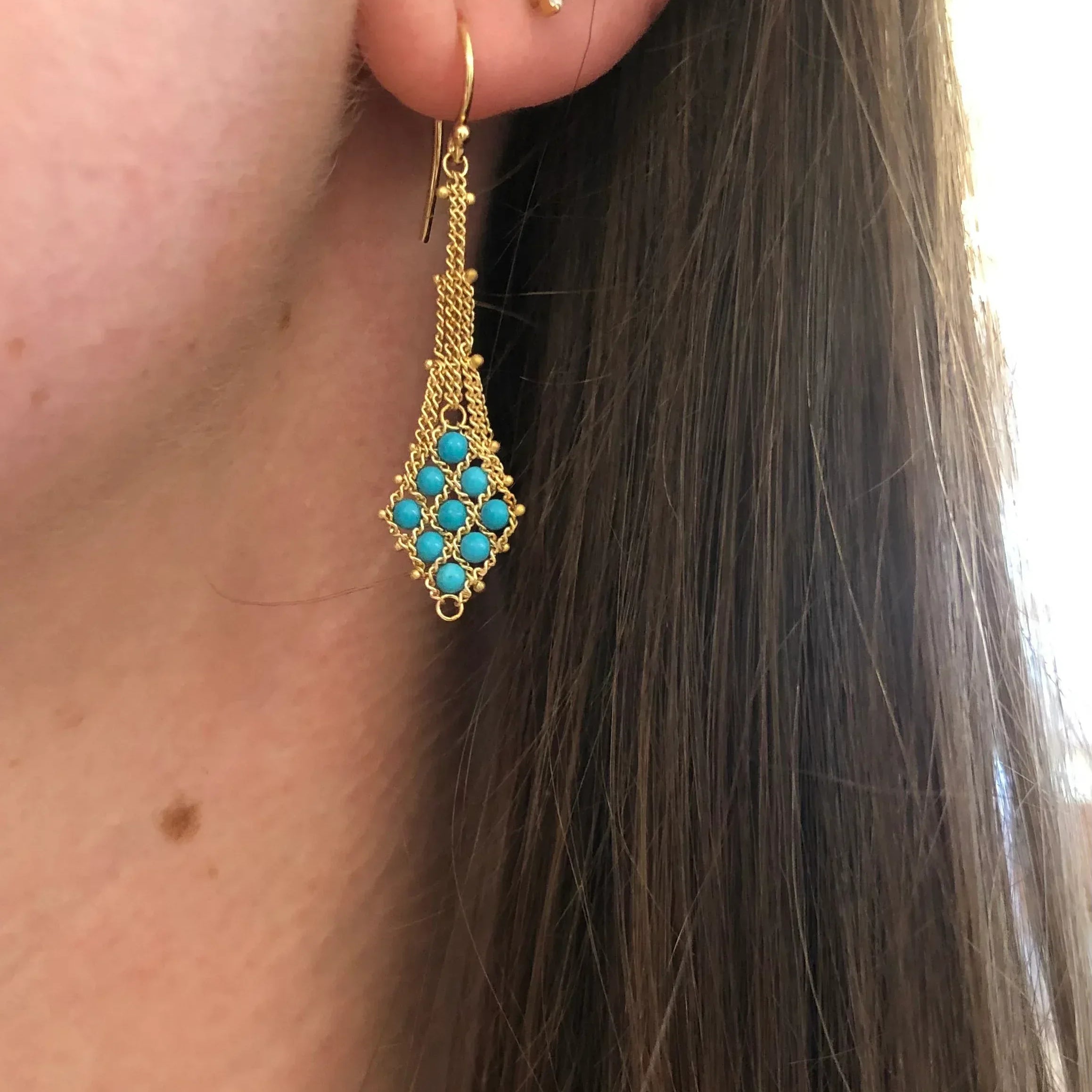 Turquoise Kite Shaped Drop Earrings
